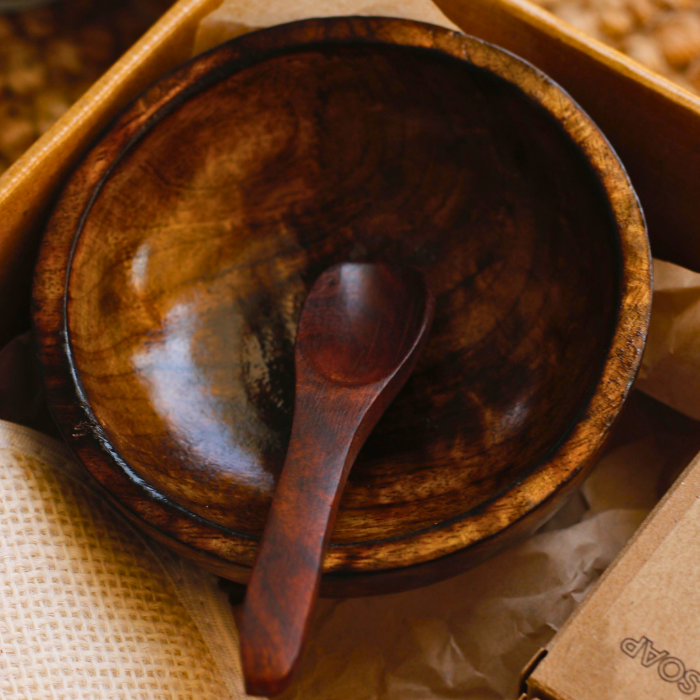 Wooden Mixing Bowl & Spoon